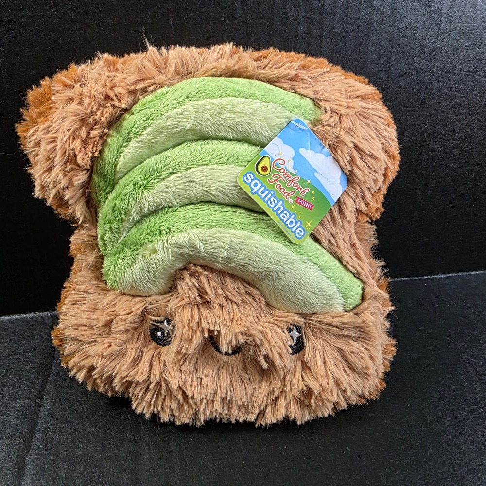 Squishable Mini‎ Comfort Food Avocado Toast Plush Brown Green  7" Fuzzy NEW